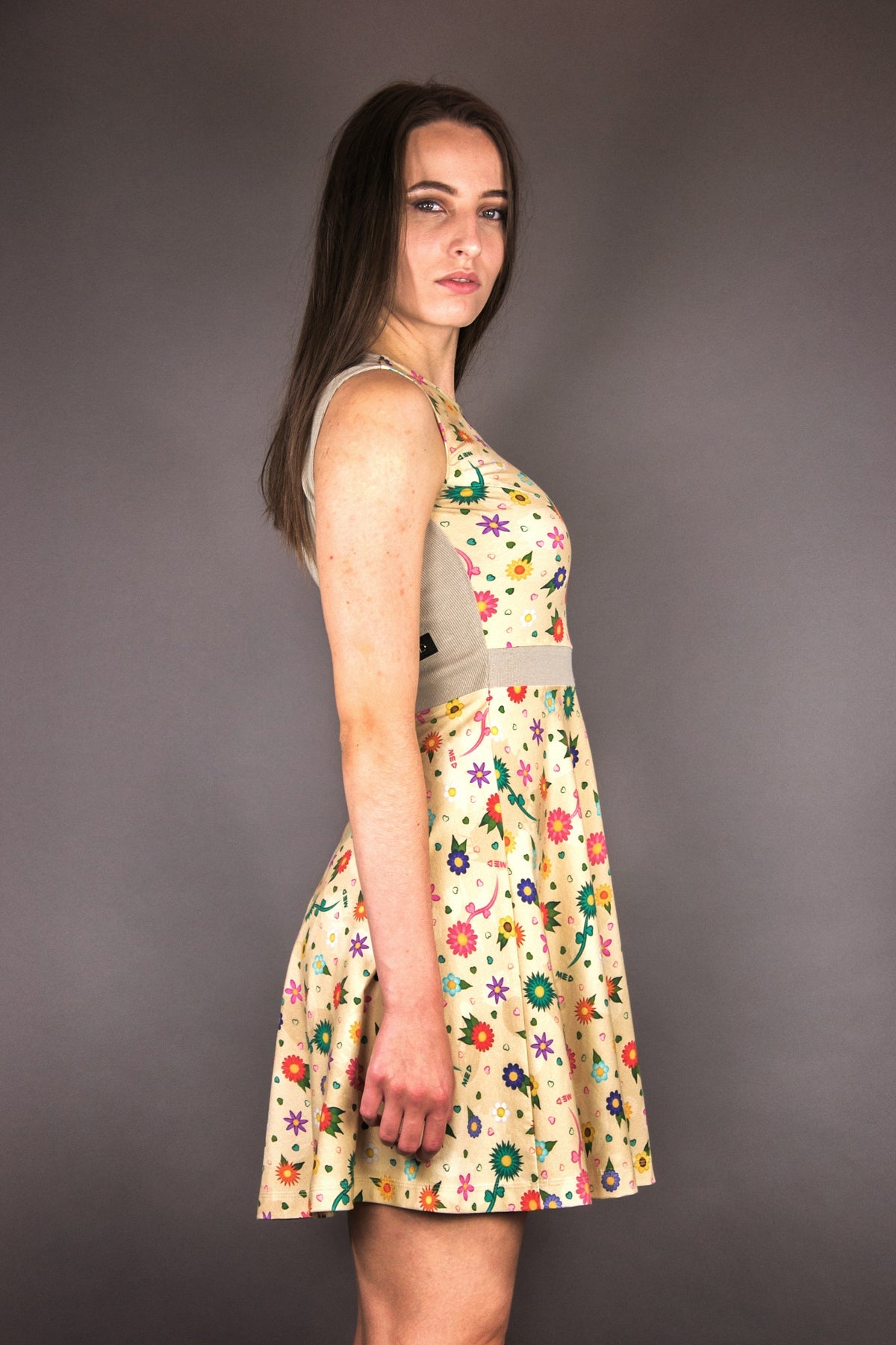 Ausgestelltes Jersey - Kleid "MINNA FLOWERS" - Manuel Essl Design