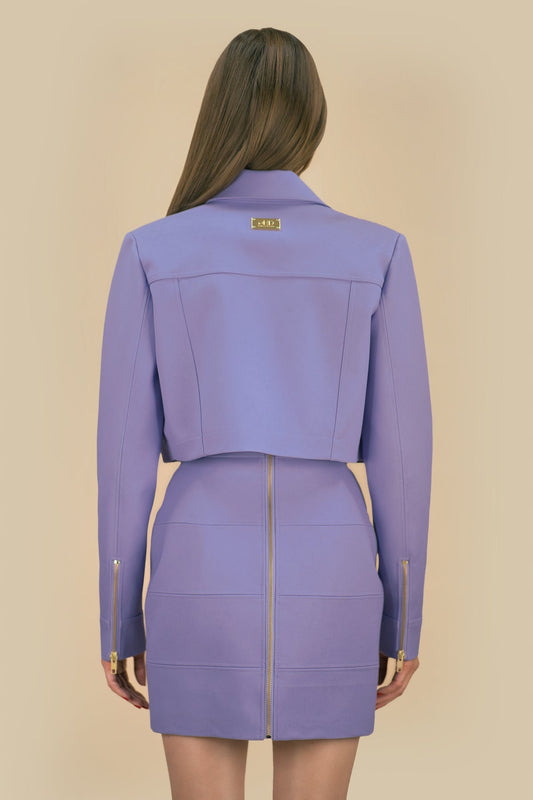 Bahnen - Rock aus veganem Rauleder - Lederimitat - lilac - Manuel Essl Design