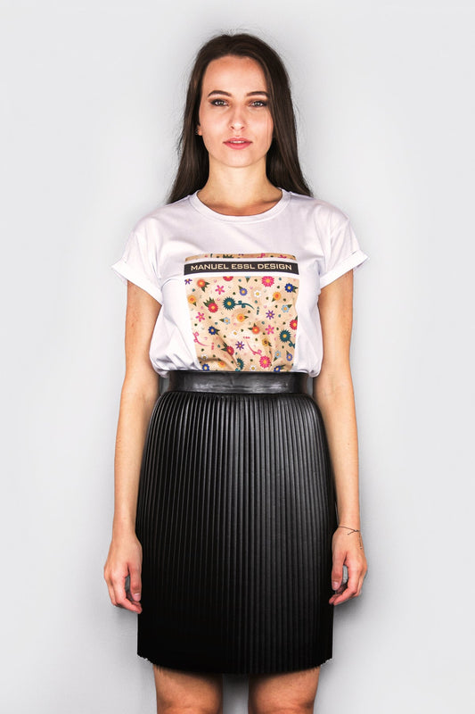 Gerader Plissee - Rock aus veganem Lederimitat - schwarz - Manuel Essl Design