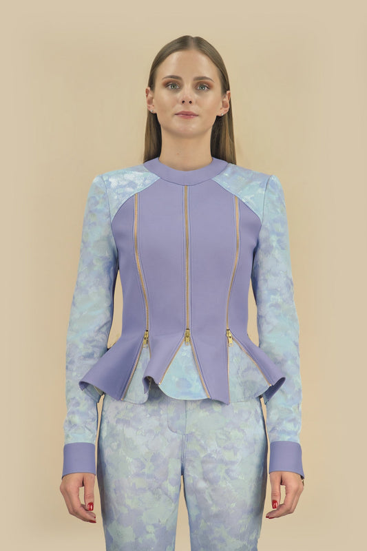 Jacke und Hose mit Zipps und Godets "JARDIM" - lilac - Manuel Essl Design