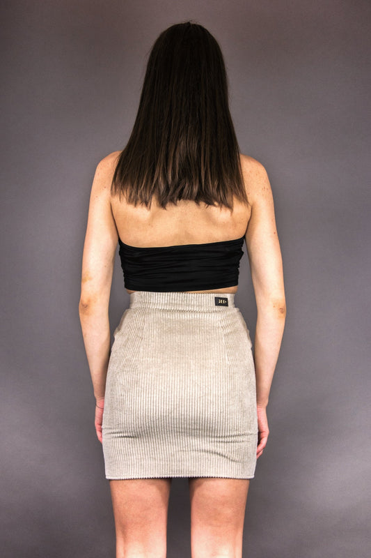 Mini - Rock mit Schlitz "FLOWERS" - beige - Manuel Essl Design