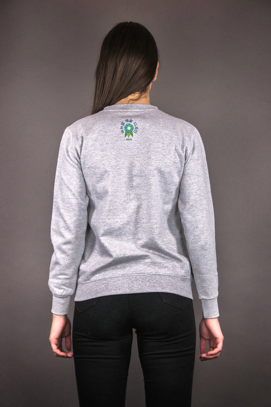 Sweatshirt "FLOWERS" - grau/petrol - Manuel Essl Design