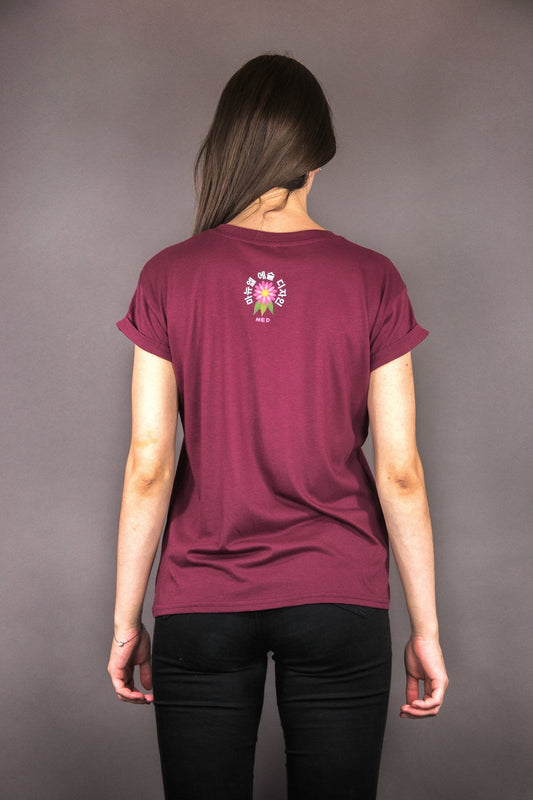 T-Shirt "FLOWERS PRINT" - bordeaux - Manuel Essl Design
