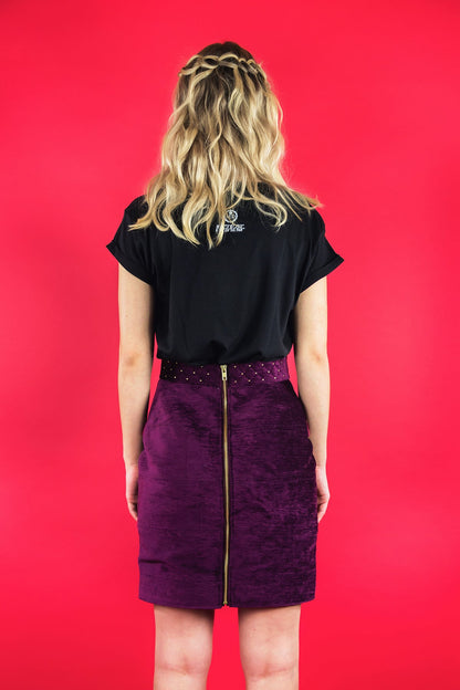 Bahnen - Rock aus Samt mit Schnürung "RICH IN VELVET" - lilac - Manuel Essl Design
