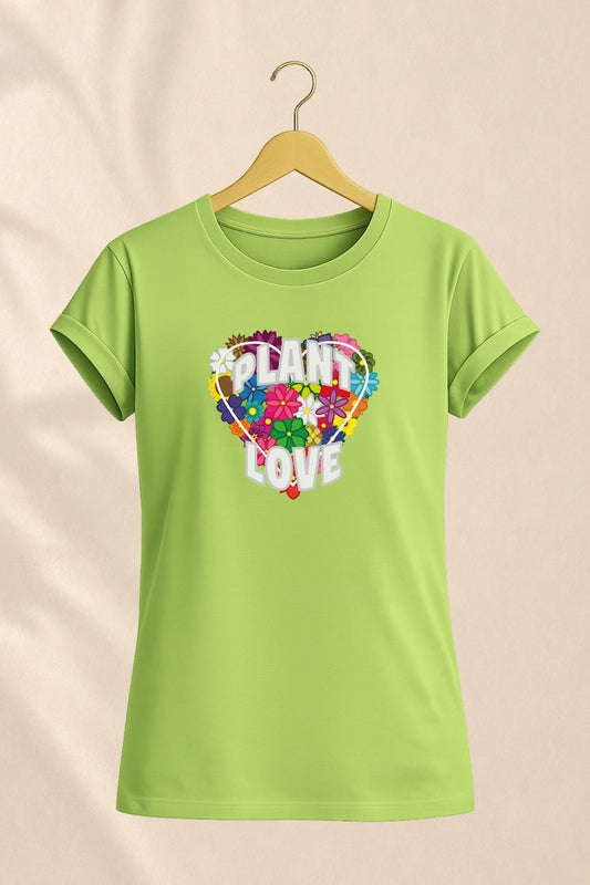 T-Shirt "PLANT LOVE" - limonengrün