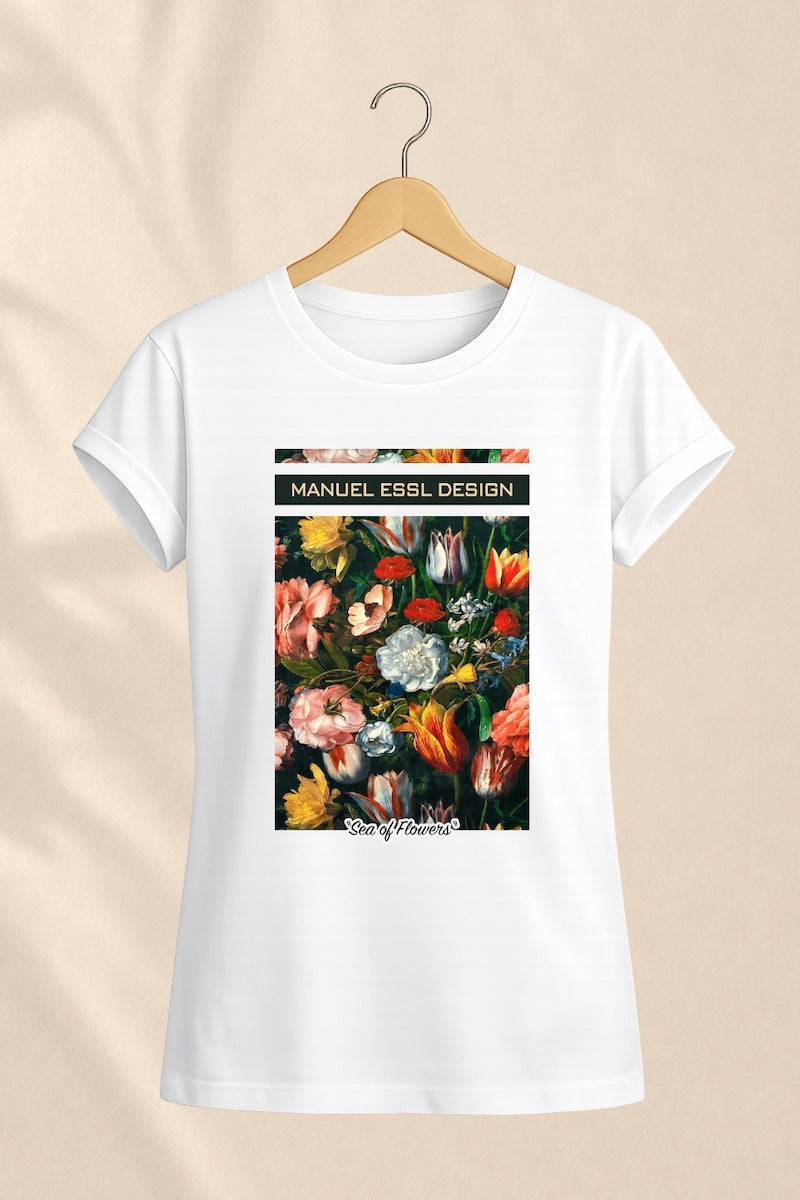 T-Shirt "SEA OF FLOWERS" - weiß