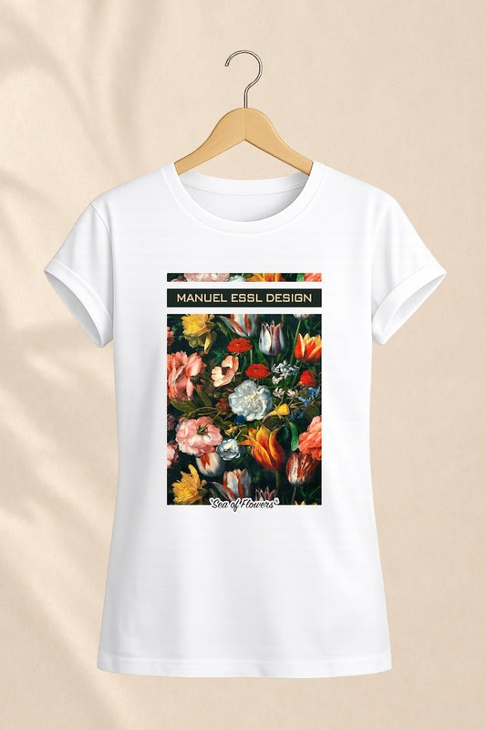 T-Shirt "SEA OF FLOWERS" - weiß