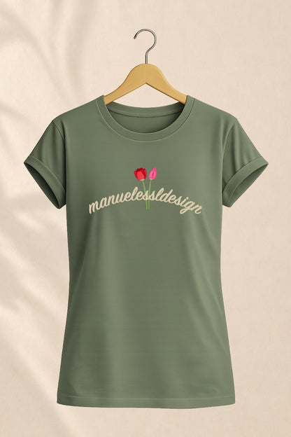 T-Shirt "FLORAL" - oliv - Manuel Essl Design
