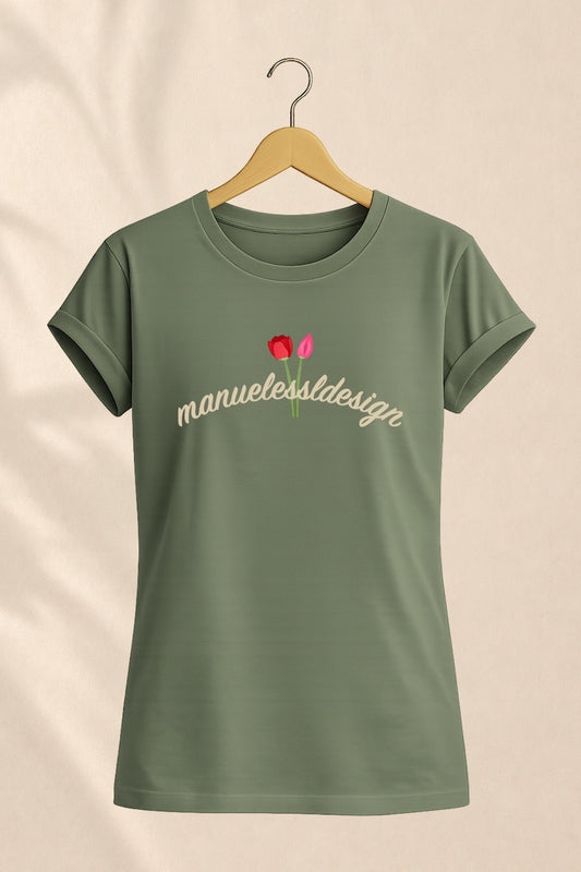T-Shirt "FLORAL" - oliv