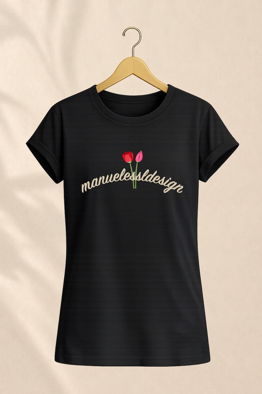 T-Shirt "FLORAL" - schwarz
