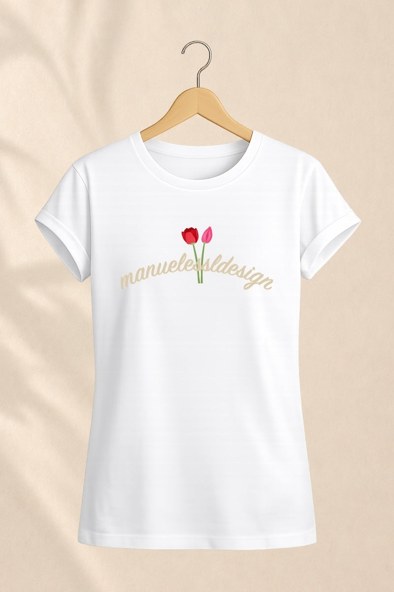 T-Shirt "FLORAL" - weiß