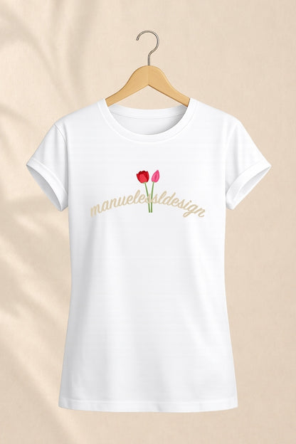 T-Shirt "FLORAL" - weiß