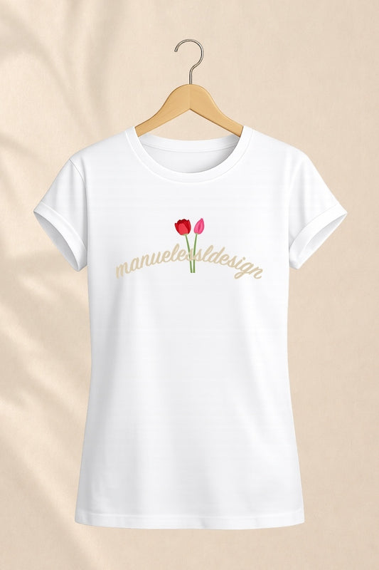 T-Shirt "FLORAL" - weiß