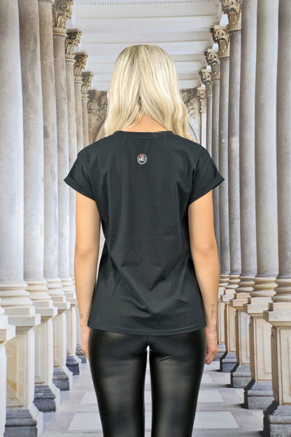 T-Shirt "FLORAL" - schwarz - Manuel Essl Design